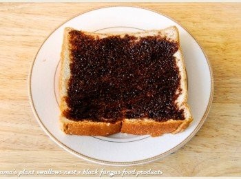 step2: 將可可醬直接塗抹在吐司片上，送入烤箱微烤至酥脆。