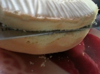 step7: 焗爐預熱190度10分鍾,放份粉漿焗約30分鍾(因每個爐溫有分別,時間上只要竹籤插入取出而沒有粉漿即可),取出待涼後切出切1cm薄片待用