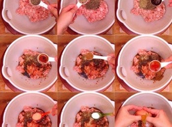 step2: 剁好後加入所有醃料，用手快速攪拌至豬肉把醃料全吸收好