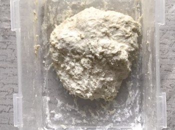 step1: 水及麵粉水合法1小時