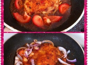 step2: 然後把剩餘的材料【洋蔥絲除外】加入，中火煮滾，至微收汁。最後加入洋蔥絲大火炒翻即可上座。