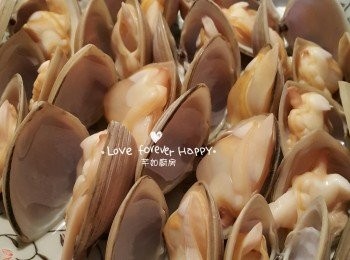 step4: 將鑽石蜆排放在碟子裹