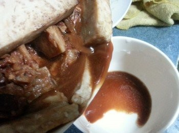 step19: 蒸好後倒出汁液