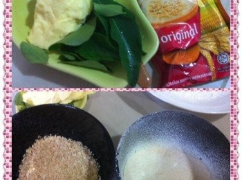 step1: 將小卷洗淨去外衣，切圈加入醃料【炸粉除外】，醃製30分鐘待用。
咖哩葉洗淨待用。
三合一麥片篩過，奶粉和麥片分開放。