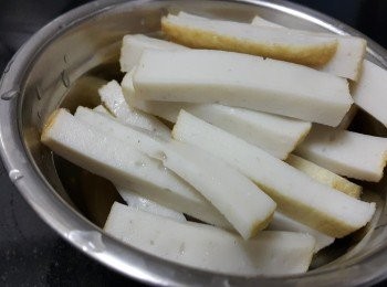 step3: 炸魚片切條