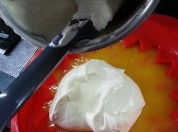 step11: 倒入模內舖平,再放入雪櫃雪四小時或一晚