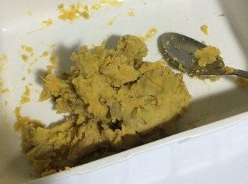 step1: 蕃薯蒸熟，壓成泥
