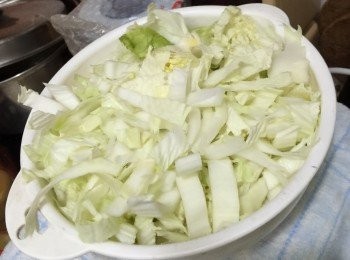 step4: 黃芽白切條狀