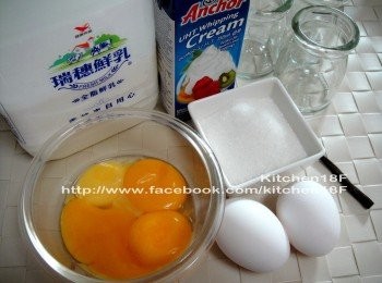 step1: 備好所有食材。先取一碗，放進<span class="group_1">A蛋液</span>，用叉子稍微打散，備用。