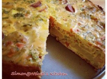 step4: 大概一面煎20分鐘後，換邊。換邊小撇步：用一個直徑比平底鍋稍大的盤子蓋住，快速倒過去，然後再從盤子滑回平底鍋，煎另一面！一樣20分鐘左右！