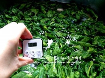 step2: 期間將豆苗加少許鹽及水浸過面靜待10分鐘