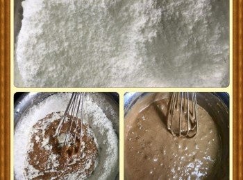 step2: 靜置20分鐘後拌勻，慢慢➕入材料C，再拌勻