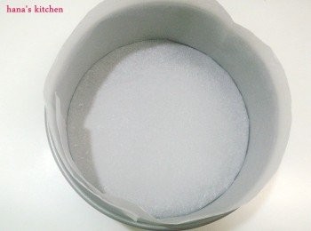 step1: <span class="group_1">模具</span>鋪上紙模.奶油用微波讓它溶化放涼.烤箱170度預熱.