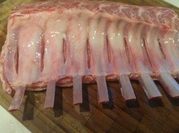 step1: 羊內層每一條骨輕手一。