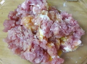 step2: 絞肉放到大碗中 , 把所有<span class="group_2">調味料</span>加入拌勻