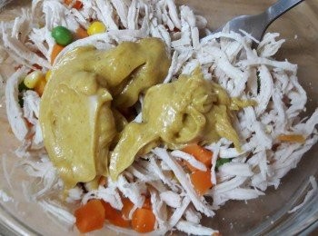 step6: 倒入雞肉中拌勻