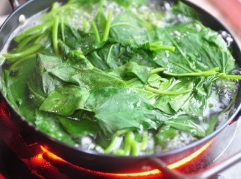 step2: 因為黑鼎鍋導熱快，份量適合小家庭或單身，所以以黑鼎雙耳鍋滾煮川燙恰恰好!