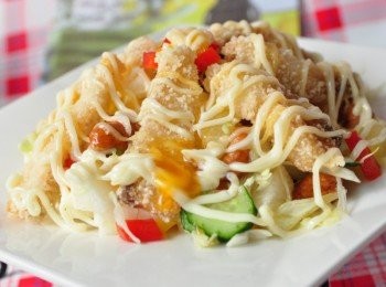 step6: 美麗又健康還帶點果香的魚片蔬果沙拉完成