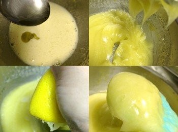step1: (先做美奶滋)
蛋黃遂少加糖打至淡黃色。
然後加入一湯匙沙拉油開始打發，其後的份量也用同樣方法打至融合(遂少遂少的慢慢打均勻)，直至把沙拉油打完為止。
加入檸檬汁打匀，調整濃稠度，備用。