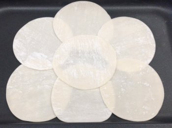 step3: 放上餃子皮。