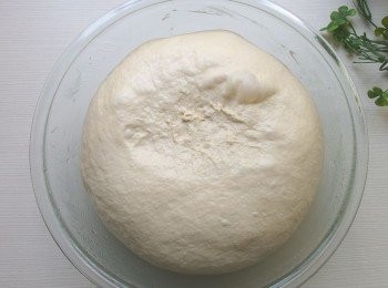 step7: 發酵到兩倍大後,就可以準備分割成型。