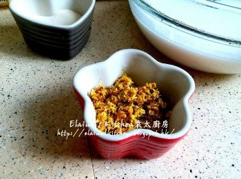 step4: 桂花糖浸10分鐘後瀝乾水份