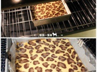 step9: 烤好後打開烤箱門，將起司蛋糕留在烤箱中慢慢放涼，完全冷卻後，再連同烤模一起以保鮮膜包起，冷藏至少2~3小時，即可取出切片。