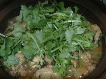 step15: 將剩下的芫茜放雞面即可