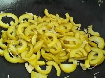 step2: 起油鍋薑絲爆香放入鹹瓜加入所有調味料拌炒一下~完成