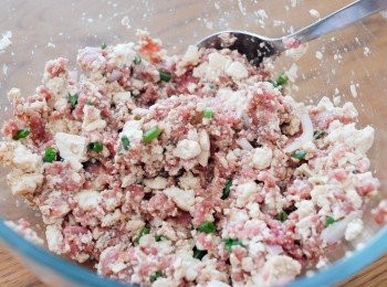 step2: 拿出小份，搓圓，壓成肉餅