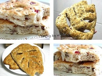 step7: 《奶油堅果叢林闊葉麵包》外型很搶眼
就快要比臉還大的闊葉讓人很是驚豔
烘烤時香氣四溢，煞是迷人
一口咬下，麵包體帶著恰到好處的柔軟蓬鬆
大量的堅果香氣混著蔓越莓的微酸
還有濃郁的奶香味在嘴裡迷漫擴散
這款麵包真得很好吃喔！！