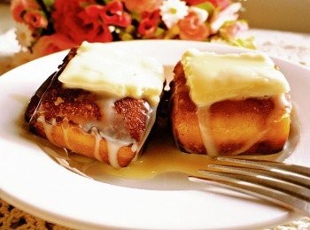 step3: 烤好後淋上好吃的煉乳即可。