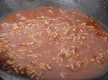 step5: 然後下免治豬肉