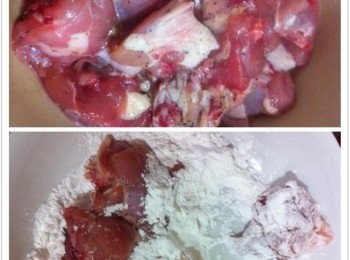 step2: 把剁好的雞肉塊加入所有醃料，置冰箱醃製2小時。