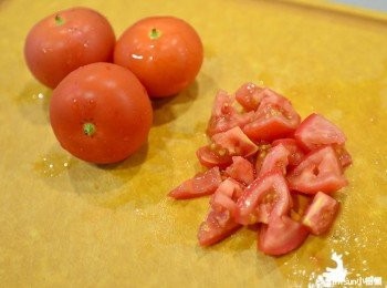step2: 牛蕃茄切碎塊
