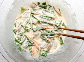 step8: 所有材料及<span class="group_3">麵糊</span>都混合均勻。