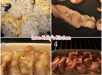 step1: 豬頸肉切片，用調味料醃大約醃半小時備用；