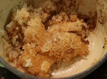 step8: 底部還有一層脆卜卜的飯焦吃，美味~