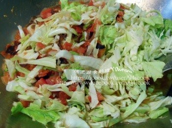 step6: 放入高麗菜