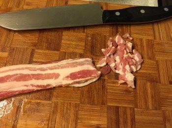 step2: 煙肉切粒