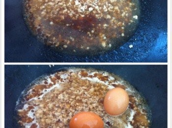 step3: 加入食水500ml煮滾，轉小火加入蛋，把鍋蓋蓋起來。