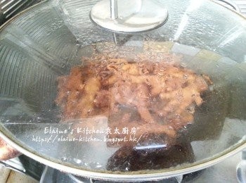 step4: 蓋上蓋轉慢火炆1小時 , 熄火焗30分鐘後盛起