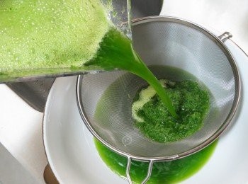 step3: 調理機和水打汁後過濾