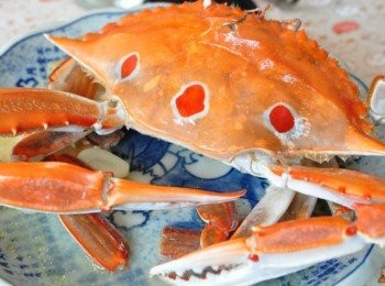 step15: 另外蒸好的三點蟹，會有新鮮的湯汁(可以亦倒入南瓜農湯攪拌)