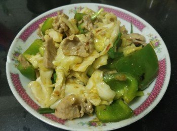 蝦米辣椒油肉片炒雜菜