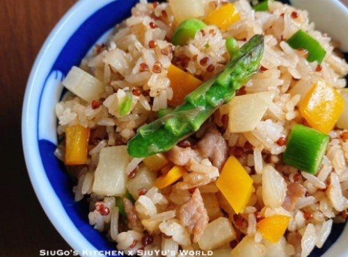 蠔油肉碎沙葛炒藜麥飯