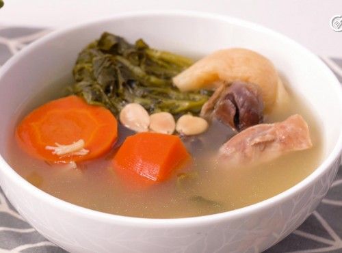 化痰止咳｜西洋菜陳腎煲豬骨 Watercress, dried duck gizzard and pork spine bone soup