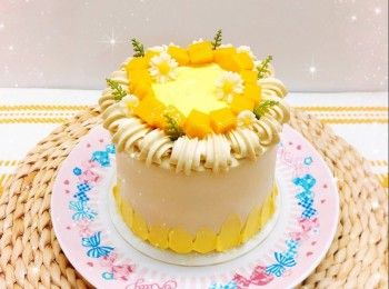雙重芒果忌廉夾餡海綿蛋糕