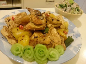 豉椒炆雞配菜飯