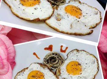 【早餐】脆邊蛋+黑松露醬珍寶蘑菇